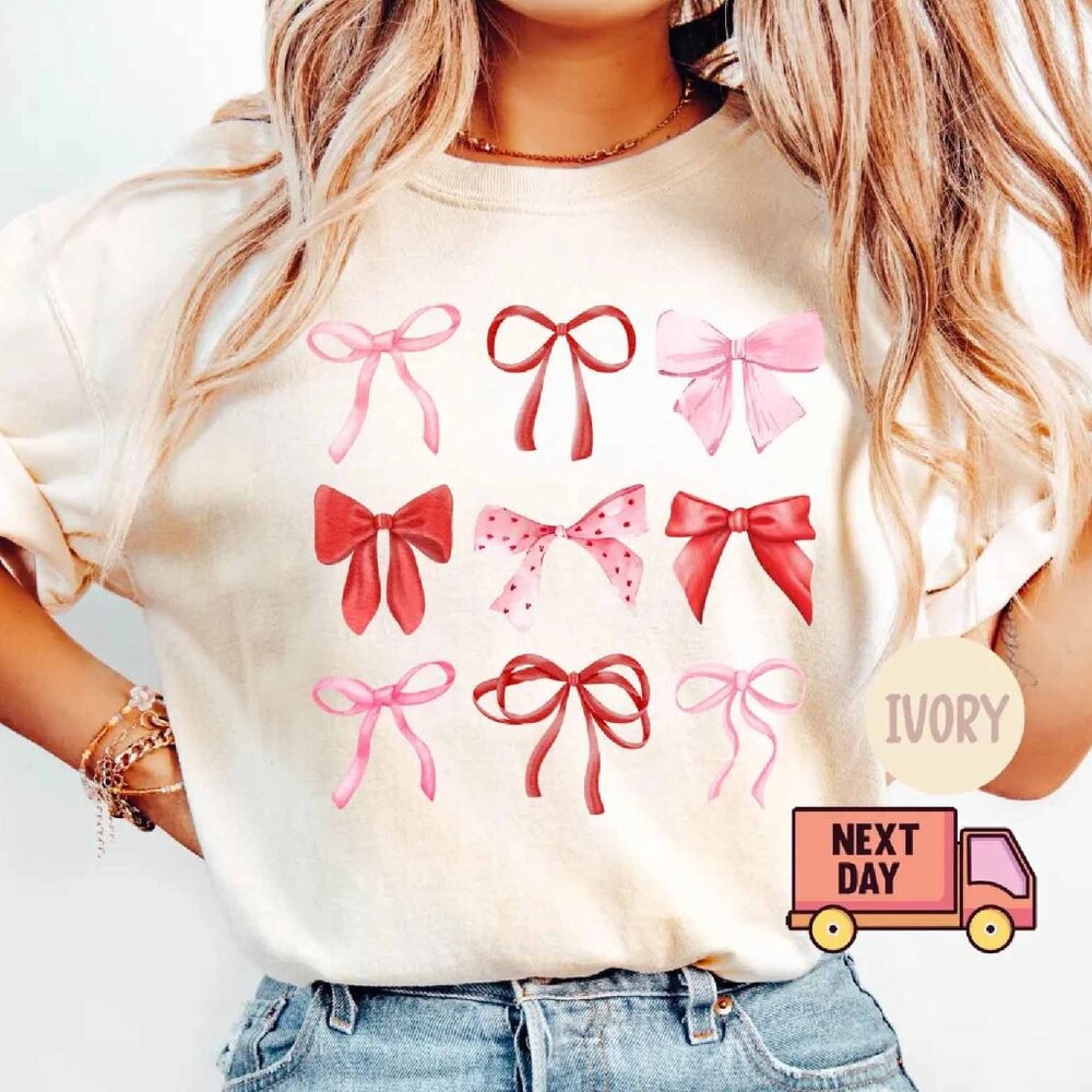 Coquette Valentine Shirt, Coquette Bow Shirt, Valentine Bow Shirt